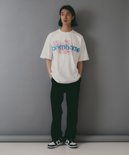 brknhome(ブロークンホーム)の「【brknhome/ブロークンホーム】 発泡プリントロゴ オーバーサイズ Tシャツ(Tシャツ/カットソー・メンズ・パープル/ホワイト/ブラック・LARGE/MEDIUM)」の7枚目の写真
