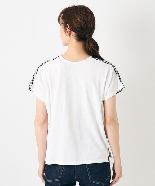 LAURA ASHLEY(ローラアシュレイ)の「【日本製/コットンリネン布帛×天竺/ワンマイルウエア】 ドロップ袖Tシャツ(Tシャツ/カットソー・レディース・ブルー系その他4/ブラック系1・38)」の13枚目の写真
