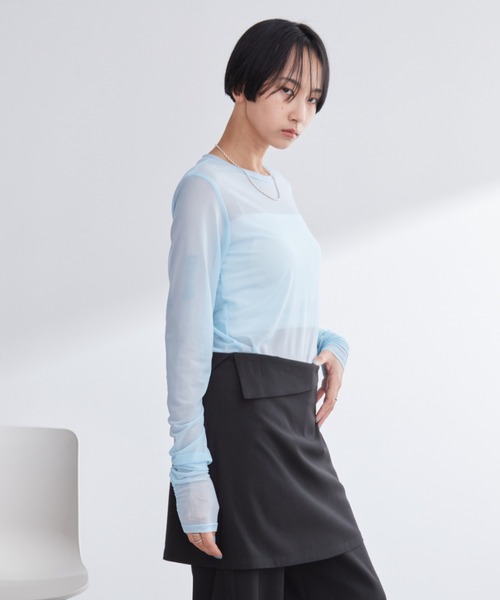 セール】【6色展開】ロングスリーブシアートップス（Tシャツ