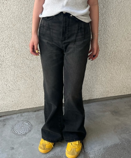 shesame(シーセム)の「vintage- ike flare denim(デニムパンツ・レディース・インディゴブルー/ブラック・MEDIUM/LARGE)」の8枚目の写真