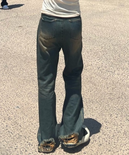 shesame(シーセム)の「vintage- ike flare denim(デニムパンツ・レディース・インディゴブルー/ブラック・MEDIUM/LARGE)」の15枚目の写真