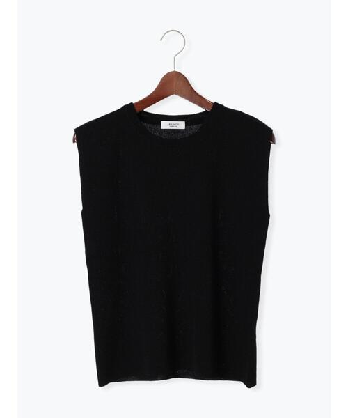 Te chichi TERRASSE（テチチテラス）の「【抗菌防臭】フレンチスリーブトップス（ニット/セーター・レディース・オフホワイト/イエロー/グリーン/ブルー/ブラック・F）」の3枚目の写真