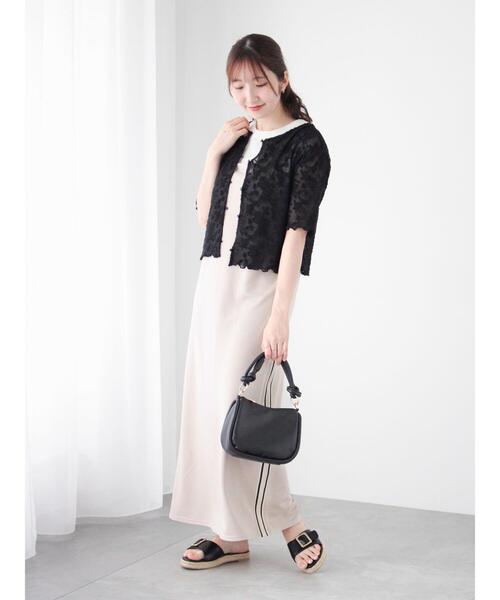 Te chichi TERRASSE（テチチテラス）の「【抗菌防臭】フレンチスリーブトップス（ニット/セーター・レディース・オフホワイト/イエロー/グリーン/ブルー/ブラック・F）」の16枚目の写真