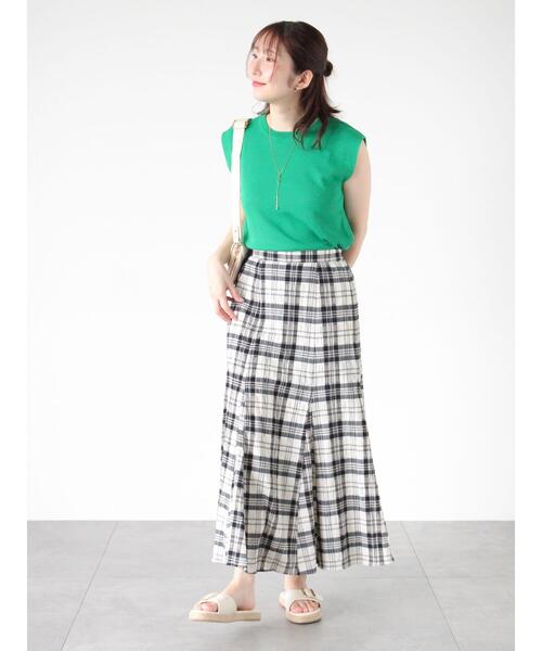 Te chichi TERRASSE（テチチテラス）の「【抗菌防臭】フレンチスリーブトップス（ニット/セーター・レディース・オフホワイト/イエロー/グリーン/ブルー/ブラック・F）」の19枚目の写真