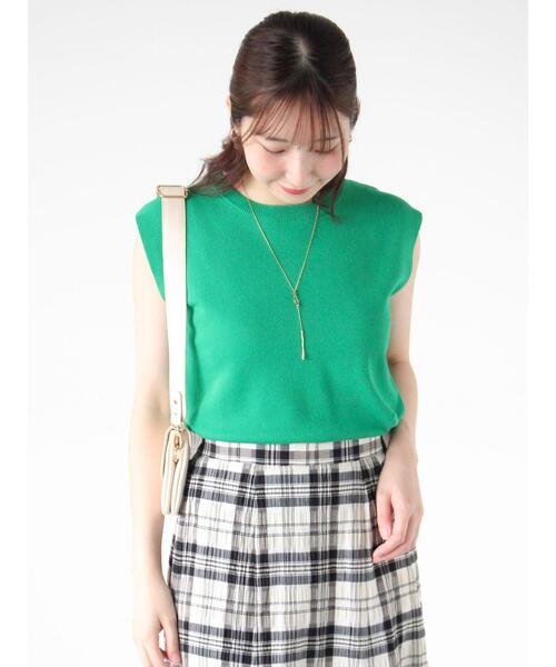 Te chichi TERRASSE（テチチテラス）の「【抗菌防臭】フレンチスリーブトップス（ニット/セーター・レディース・オフホワイト/イエロー/グリーン/ブルー/ブラック・F）」の20枚目の写真