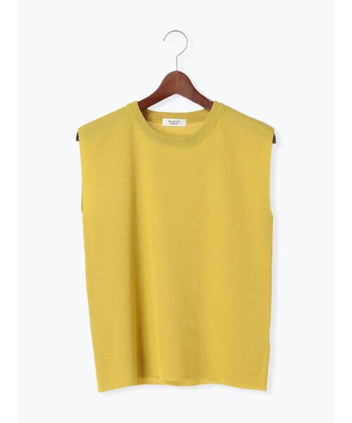 Te chichi TERRASSE（テチチテラス）の「【抗菌防臭】フレンチスリーブトップス（ニット/セーター・レディース・オフホワイト/イエロー/グリーン/ブルー/ブラック・F）」の13枚目の写真