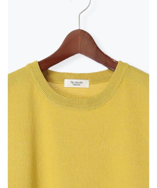Te chichi TERRASSE（テチチテラス）の「【抗菌防臭】フレンチスリーブトップス（ニット/セーター・レディース・オフホワイト/イエロー/グリーン/ブルー/ブラック・F）」の15枚目の写真