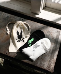 Psycho Bunny（サイコバニー）の「[WEB限定]2PACK シルエットバニー リブソックス（ソックス/靴下）」