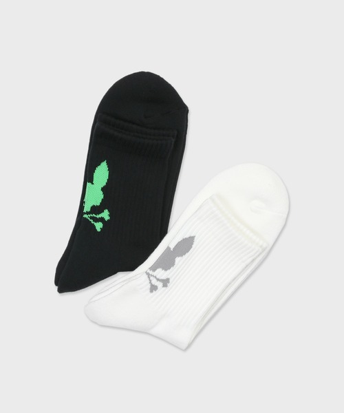 Psycho Bunny（サイコバニー）の「[WEB限定]2PACK シルエットバニー リブソックス（ソックス/靴下・メンズ・シルバー/ホワイト・25-27）」の7枚目の写真