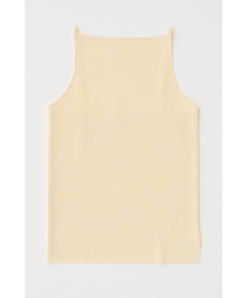 MOUSSY（マウジー）の「SQUARE LINE KNIT キャミソール（キャミソール・レディース・ライム/オフホワイト/チャコールグレー/ブラック・FREE）」の2枚目の写真