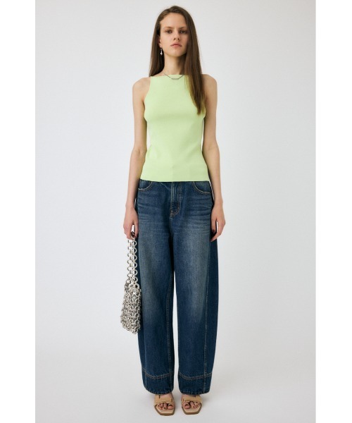 MOUSSY（マウジー）の「SQUARE LINE KNIT キャミソール（キャミソール・レディース・ライム/オフホワイト/チャコールグレー/ブラック・FREE）」の17枚目の写真