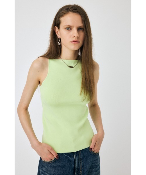 MOUSSY（マウジー）の「SQUARE LINE KNIT キャミソール（キャミソール・レディース・ライム/オフホワイト/チャコールグレー/ブラック・FREE）」の16枚目の写真
