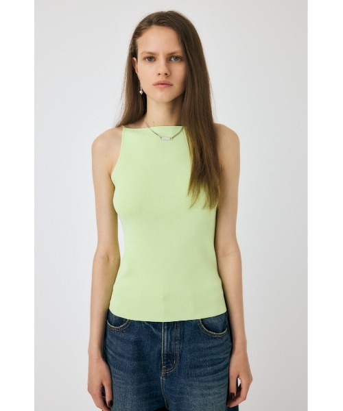 MOUSSY（マウジー）の「SQUARE LINE KNIT キャミソール（キャミソール・レディース・ライム/オフホワイト/チャコールグレー/ブラック・FREE）」の15枚目の写真