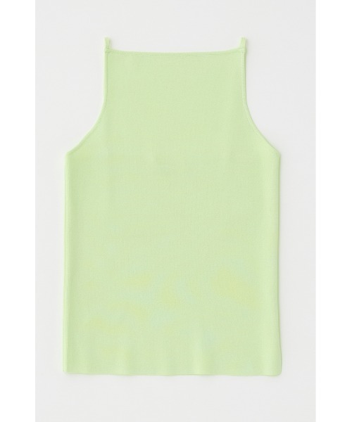 MOUSSY（マウジー）の「SQUARE LINE KNIT キャミソール（キャミソール・レディース・ライム/オフホワイト/チャコールグレー/ブラック・FREE）」の8枚目の写真