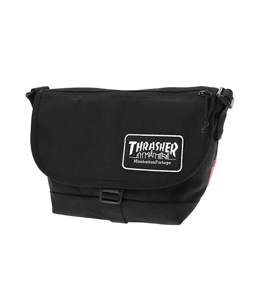 Manhattan Portage(マンハッタンポーテージ)の「Nylon Messenger Bag JR Flap Zipper Pocket Embroidered Patch THRASHER(メッセンジャーバッグ・メンズ・ブラック・SMALL)」の11枚目の写真