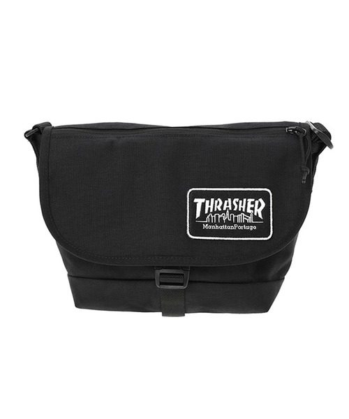 Manhattan Portage(マンハッタンポーテージ)の「Nylon Messenger Bag JR Flap Zipper Pocket Embroidered Patch THRASHER(メッセンジャーバッグ・メンズ・ブラック・SMALL)」の10枚目の写真