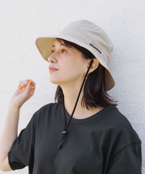 studio CLIP（スタディオクリップ）の「撥水ナイロンサファリハット（ハット・レディース・ベージュ/ブラック・FREE）」の5枚目の写真