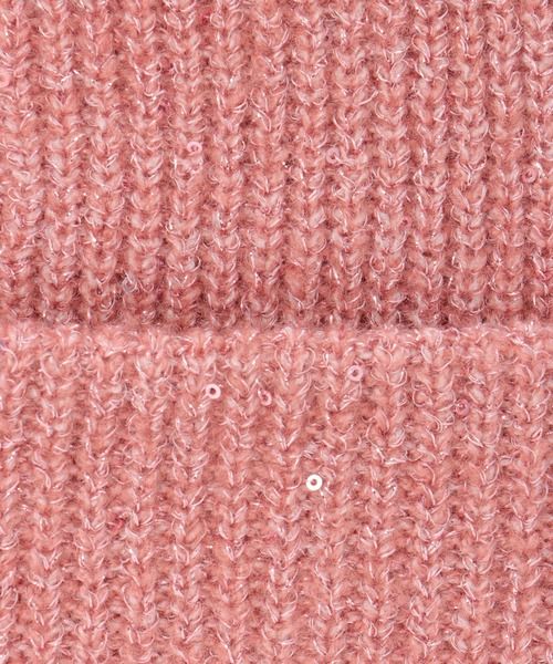 ikka（イッカ）の「スパンコールラメ混ニットワッチ（ニットキャップ/ビーニー・レディース・ピンク/オフホワイト/グレー/チャコールグレー・FREE）」の12枚目の写真