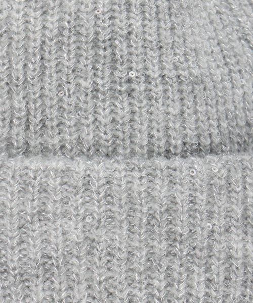 ikka（イッカ）の「スパンコールラメ混ニットワッチ（ニットキャップ/ビーニー・レディース・ピンク/オフホワイト/グレー/チャコールグレー・FREE）」の11枚目の写真