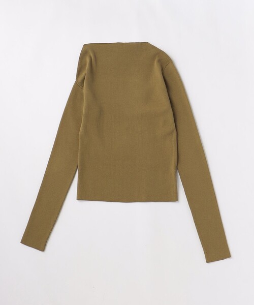 H　BEAUTY&YOUTH UNITED ARROWS（エイチビューティーアンドユースユナイテッドアローズ）の「＜H＞リブアシンメトリーニットプルオーバー（ニット/セーター・レディース・ブラック/オリーブ・FREE）」の5枚目の写真