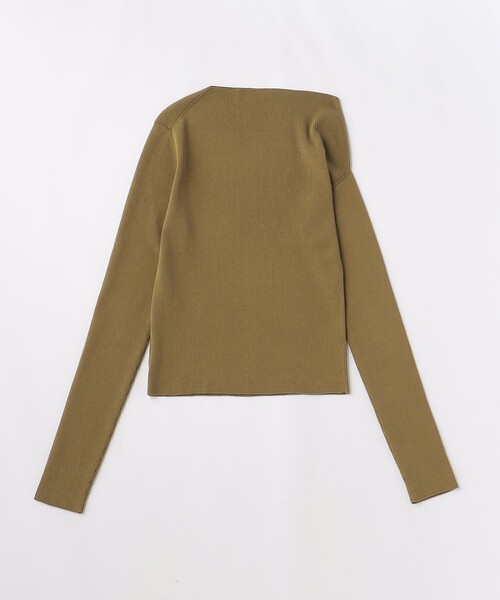 H　BEAUTY&YOUTH UNITED ARROWS（エイチビューティーアンドユースユナイテッドアローズ）の「＜H＞リブアシンメトリーニットプルオーバー（ニット/セーター・レディース・ブラック/オリーブ・FREE）」の6枚目の写真
