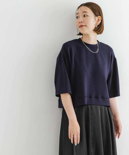 F by ROSSO(エフバイロッソ)の「F by ROSSO ダンボールコクーンプルオーバー(Tシャツ/カットソー・レディース・ホワイト/ネイビー・FREE)」の2枚目の写真