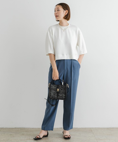 F by ROSSO(エフバイロッソ)の「F by ROSSO ダンボールコクーンプルオーバー(Tシャツ/カットソー・レディース・ホワイト/ネイビー・FREE)」の6枚目の写真