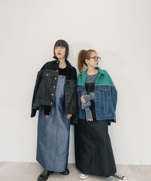 niko and　デニムジャンバースカート　ブラック19 niko and ｜チュールドッキングジャンパースカート | Rakuten