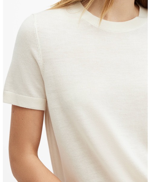 ALLSAINTS（オールセインツ）の「BERN CREW NECK MERINO WOOL T-SHIRT | BERN クルー ネック メリノウール Tシャツ（Tシャツ/カットソー・レディース・ホワイト・S/M/XS/L）」の5枚目の写真