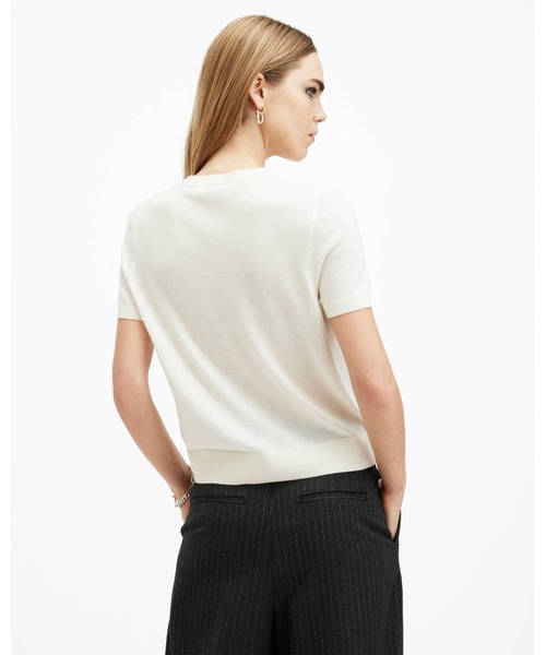 ALLSAINTS（オールセインツ）の「BERN CREW NECK MERINO WOOL T-SHIRT | BERN クルー ネック メリノウール Tシャツ（Tシャツ/カットソー・レディース・ホワイト・S/M/XS/L）」の7枚目の写真