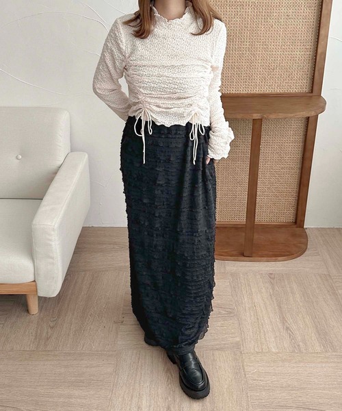 セール】【apres jour clair】レースドロストトップス【ZOZOTOWN限定