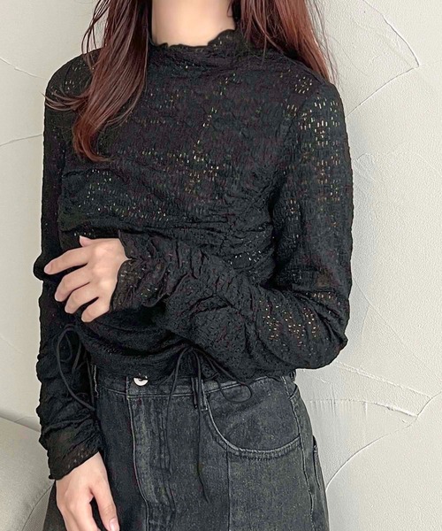 apres jour clair（アプレジュールクレア）の「【apres jour clair】レースドロストトップス【ZOZOTOWN限定アイテム】（Tシャツ/カットソー・レディース・アイボリー/ブラック/ブラウン系その他・X-LARGE/フリー）」の14枚目の写真