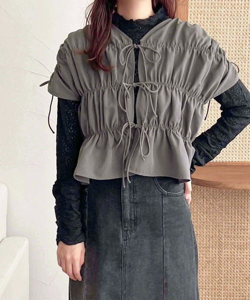 apres jour clair（アプレジュールクレア）の「【apres jour clair】レースドロストトップス【ZOZOTOWN限定アイテム】（Tシャツ/カットソー・レディース・アイボリー/ブラック/ブラウン系その他・X-LARGE/フリー）」の21枚目の写真