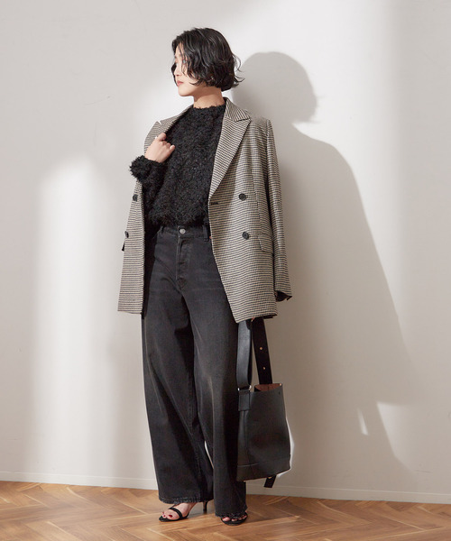 journal standard L'essage(ジャーナルスタンダードレサージュ)の「フェザー ボリュームスリーブブラウス(シャツ/ブラウス・レディース・アイボリー/ブラック・FREE)」の6枚目の写真