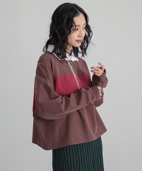 n'OrLABEL(ノアールレーベル)の「『ラガーシャツ』(Tシャツ/カットソー・レディース・ブラウン/グレー/ブラック・FREE)」の14枚目の写真