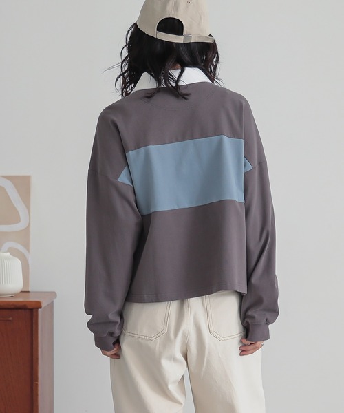 n'OrLABEL(ノアールレーベル)の「『ラガーシャツ』(Tシャツ/カットソー・レディース・ブラウン/グレー/ブラック・FREE)」の18枚目の写真