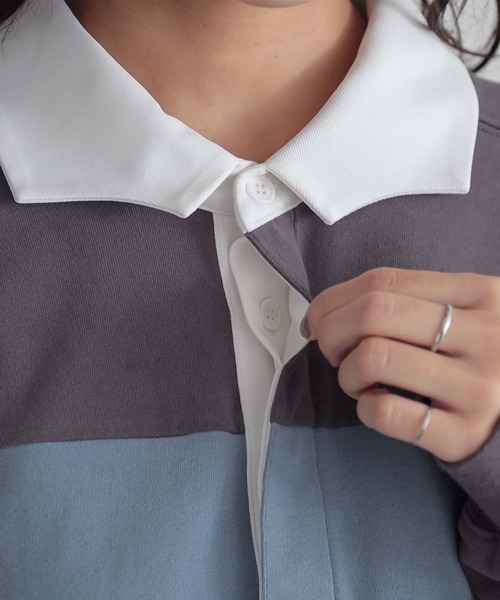 n'OrLABEL(ノアールレーベル)の「『ラガーシャツ』(Tシャツ/カットソー・レディース・ブラウン/グレー/ブラック・FREE)」の21枚目の写真