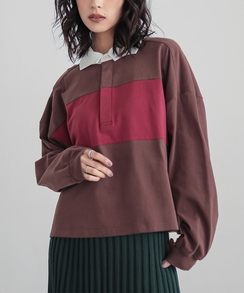 n'OrLABEL(ノアールレーベル)の「『ラガーシャツ』(Tシャツ/カットソー・レディース・ブラウン/グレー/ブラック・FREE)」の13枚目の写真