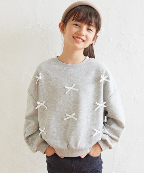 キッズ リボンスウェットトップス（スウェット）｜coca（coca）（コカ