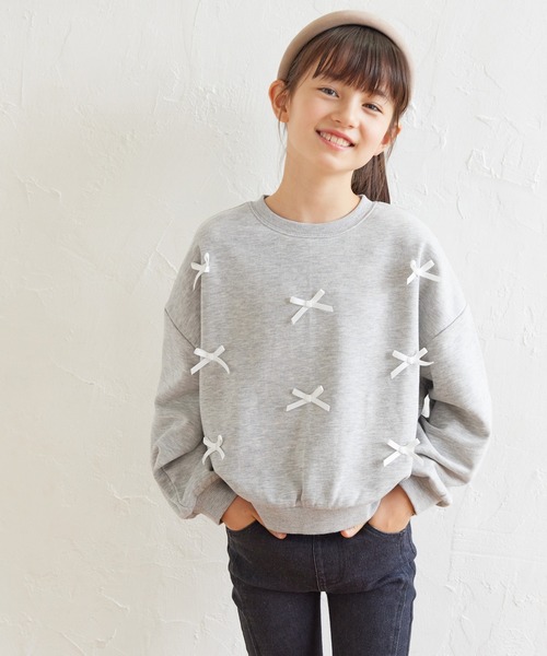 キッズ リボンスウェットトップス（スウェット）｜coca（coca）（コカ