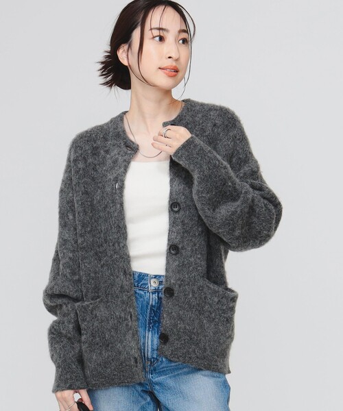 【セール】モヘヤ混 クルーネック ニット カーディガン（カーディガン/ボレロ）｜B:MING by BEAMS（ビーミングバイビームス）