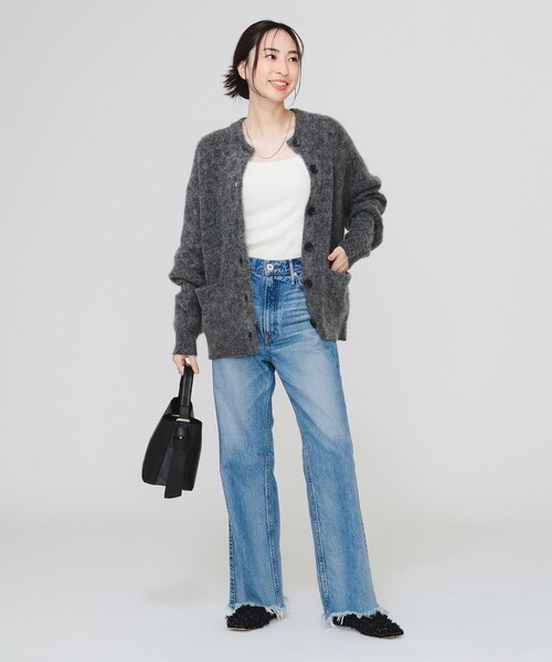 【セール】モヘヤ混 クルーネック ニット カーディガン（カーディガン/ボレロ）｜B:MING by BEAMS（ビーミングバイビームス）