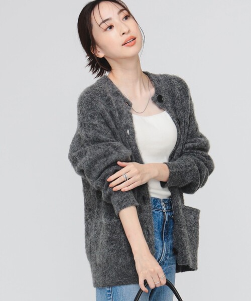 【セール】モヘヤ混 クルーネック ニット カーディガン（カーディガン/ボレロ）｜B:MING by BEAMS（ビーミングバイビームス）