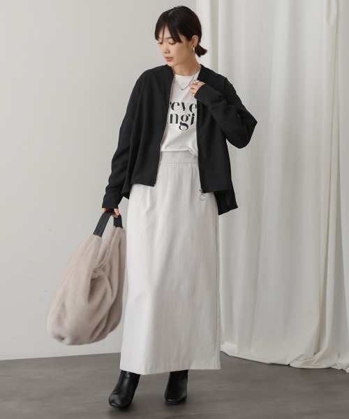 Bou Jeloud（ブージュルード）の「バックプリーツジップブルゾン（ブルゾン・レディース・ブラック/ベージュ・38）」の6枚目の写真