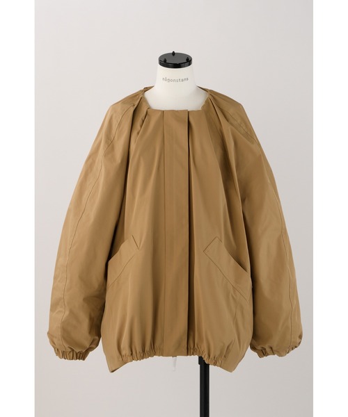nagonstans ナゴンスタンス ナイロンサテン タックブルゾン 茶
