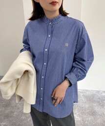 fredy emue | FR刺繍バンドカラーフリルブラウス(シャツ/ブラウス)