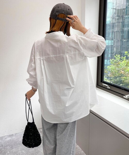 fredy emue(フレディエミュ)の「FR刺繍バンドカラーフリルブラウス(シャツ/ブラウス・レディース・オフホワイト/ブルー系その他/ベージュ/ブラック系その他・38)」の10枚目の写真