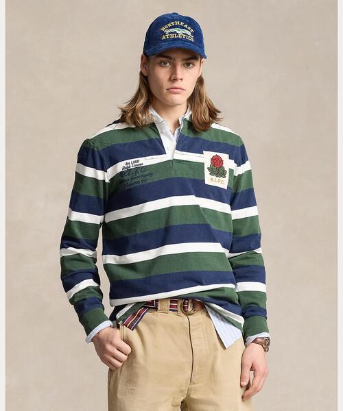 【セール】クラシック フィット ストライプド ジャージー ラグビー シャツ（ジャージ）｜POLO RALPH LAUREN（ポロ ラルフ ローレン）ジャージ