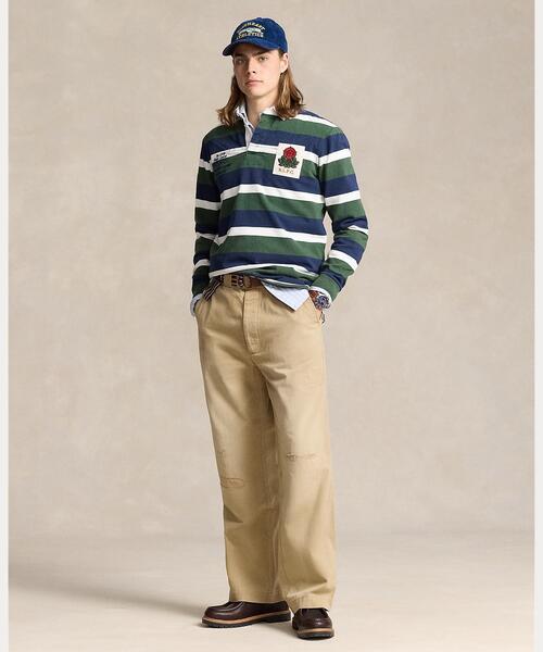 【セール】クラシック フィット ストライプド ジャージー ラグビー シャツ（ジャージ）｜POLO RALPH LAUREN（ポロ ラルフ ローレン）