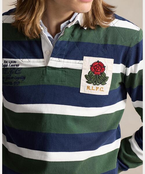 【セール】クラシック フィット ストライプド ジャージー ラグビー シャツ（ジャージ）｜POLO RALPH LAUREN（ポロ ラルフ ローレン）